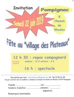 Samedi 22 juin, Fête au "Village des Plateaux" à Pompignac